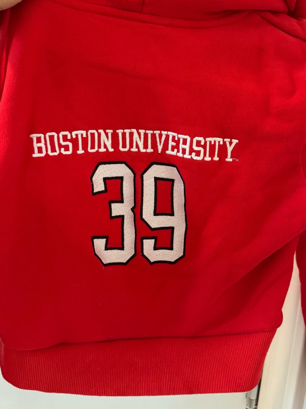 Princess Polly x Hype & Vice Cropped BU Red Embroidered Number Hoodie